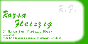 rozsa fleiszig business card
